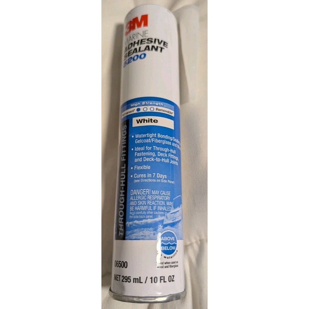 3M Marine Adhesive Sealant 5200 White High Strength Permanent Waterproof 10 Oz